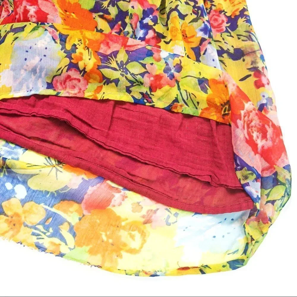 Blue Plate Floral Open Back Tank Dress Sz M - Picture 10 of 10
